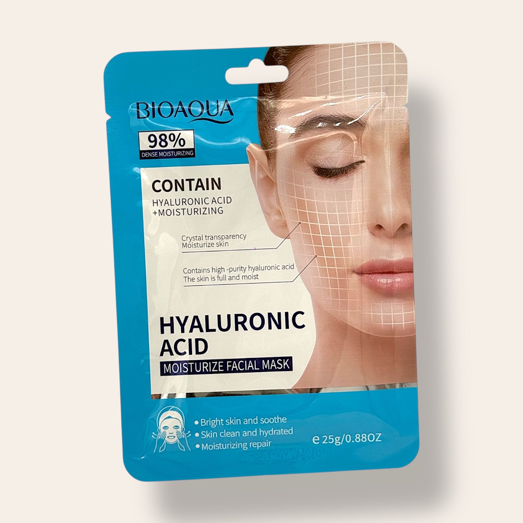 Masque Visage à l’Acide Hyaluronique – BIOAQUA (25 g)