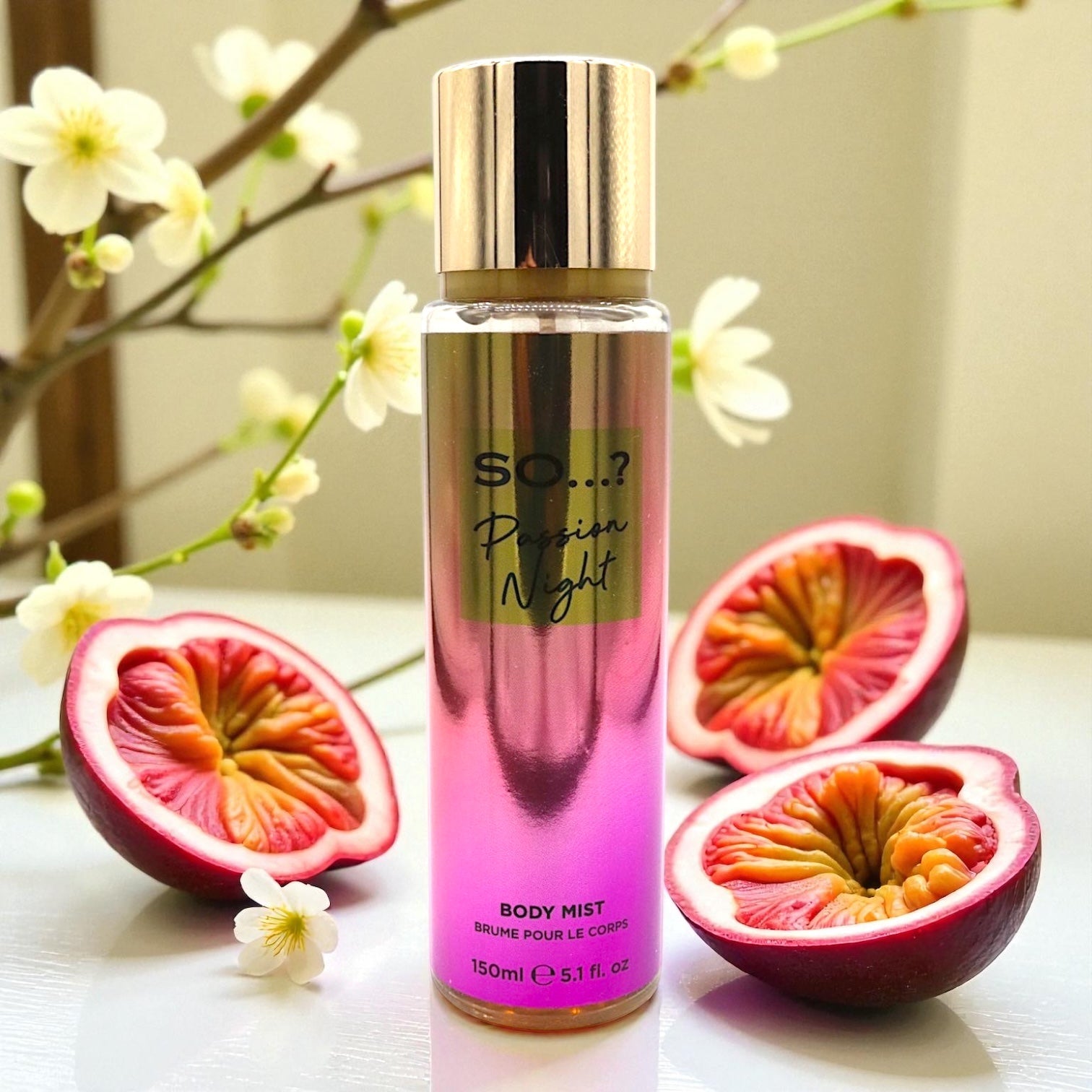 Brume Parfumée Passion Night - Vanille, Fruits Exotiques, Fleur d'Oranger - 150ml